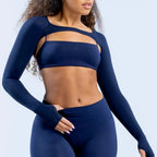 New Sports Long Sleeve Shrug Seamless Spandex Woman Fitness Elastic Breathable Shrug Sports Long Sleeve（Not Contain Bra） Luxlife Brands