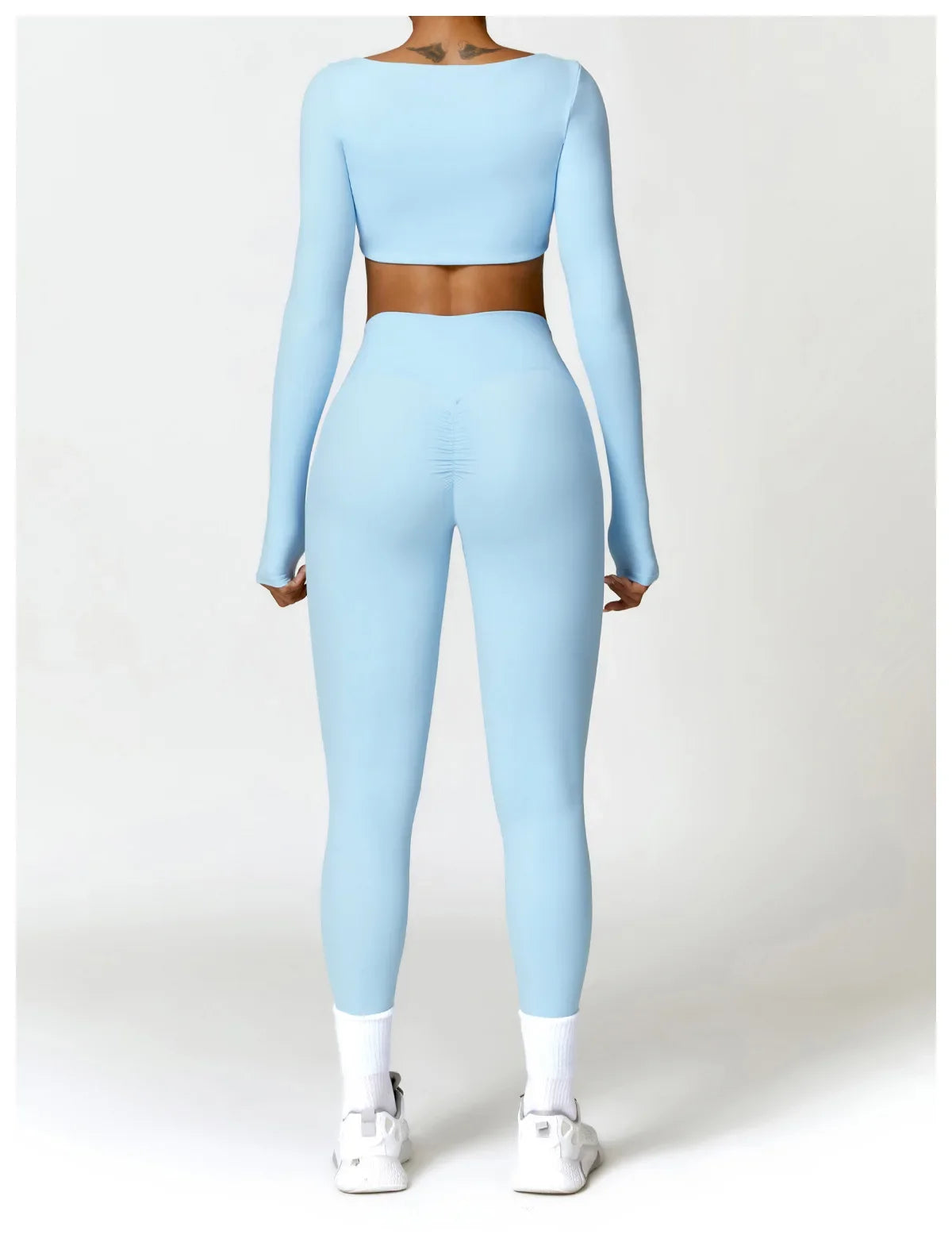 New Long sleeve Shirt Sports Set Women Fitness Tights Yoga Set Crop Top Running High Waist Gym Set Womens Outfits Yoga Clothing Luxlife Brands
