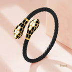 Double Snake Head Cuff Bangles Braided Leather Luxlife Brands