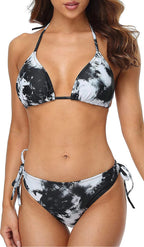 Anfilia Women's Bikini Set Gradient Swimwear Halter Swimsuit Side Bandage Bathing Suit Beachwear Sexy Bikini Luxlife Brands