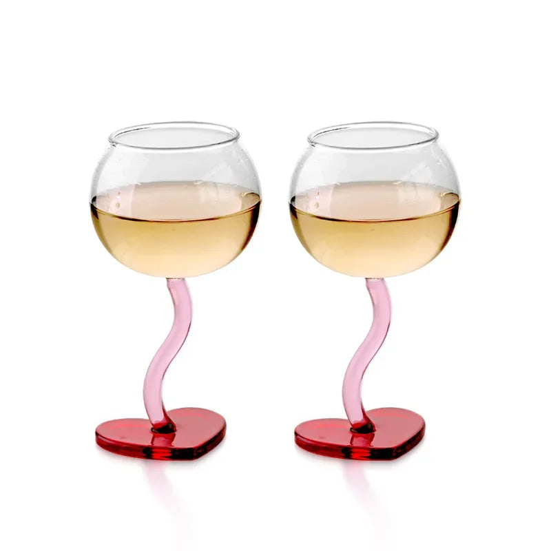 Heart Shape Glass Goblet Mug Champagne Wine Cup High Borosilicate Glass Heat-resistance Cocktail Glass Valentine's Day Gift