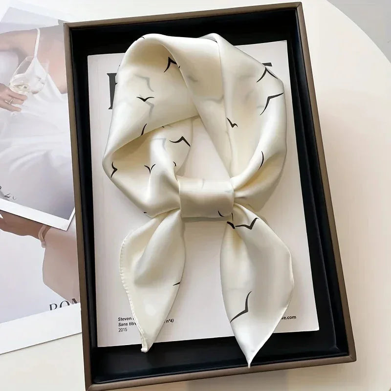 Fashion Luxury Brand 70cm Silk Square Scarf Women Satin Neck Tie Female Hair Bandana Headkerchief Shawl Wrap Hijab Echarpe Luxlife Brands