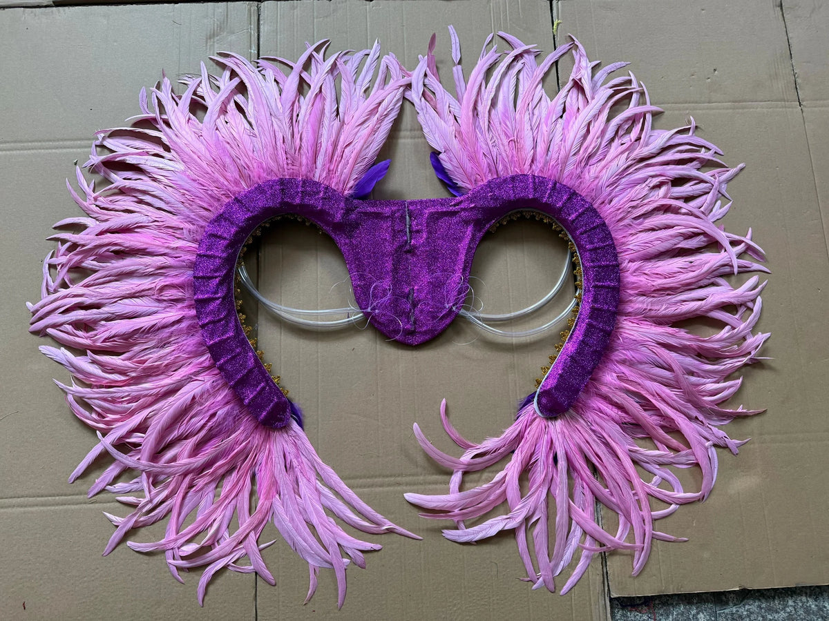 Two-Tone Feather Wing Backpiece Stage Costume Accessory