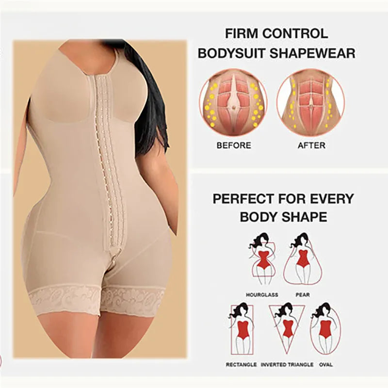 High Compression Fajas Colombiana Short Girdles With Brooches Bust For Daily And Post-Surgical Use Slimming Sheath Belly Women LUXLIFE BRANDS