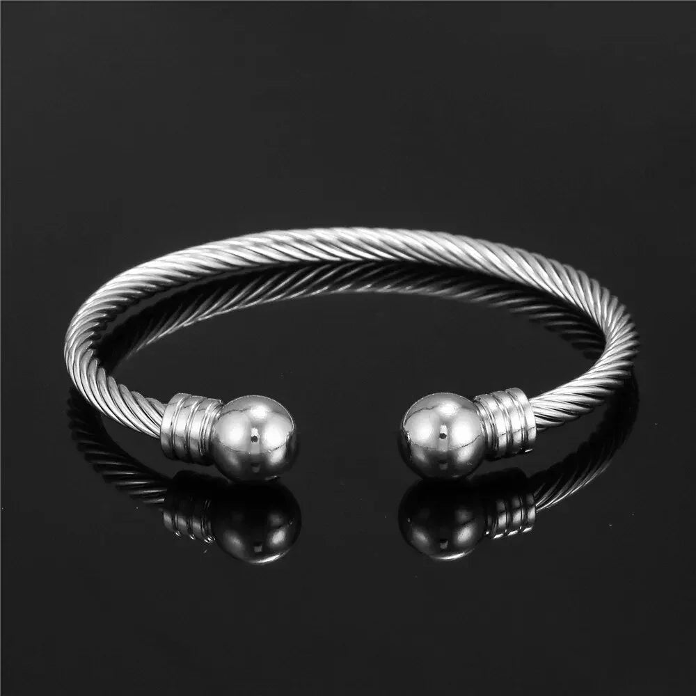 Stainless Steel Gold Color Bangle Bracelets Luxury Brand Stylish Mesh Bangle for Women Men Decoration Jewelry Accessory Gift