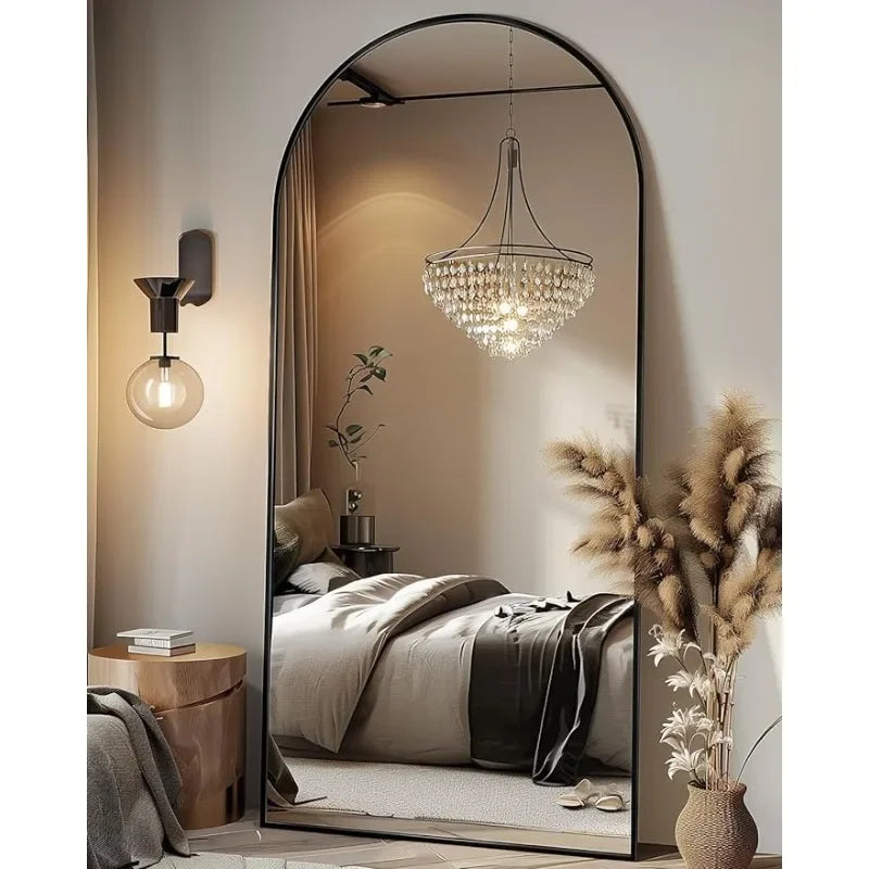 Full Length Mirror, Arched Floor Standing Mirror Full Body Mirror with Stand for Bedroom, Hanging Mounted Mirror for Living Room LUXLIFE BRANDS