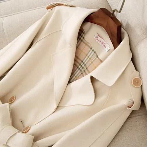 2024 Autumn/Winter Women's Clothing Trench Long Suede Jacket Korean Version Long-sleeved Fashion Temperament Popular Trend Coat LUXLIFE BRANDS