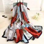 180*90cm Luxury Brand Spring Summer Autumn Women Clothing New Fashion Color matching printed silk scarf lady popular turba Luxlife Brands