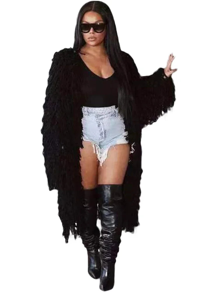 Women’s Oversized Tassel Coat LUXLIFE BRANDS