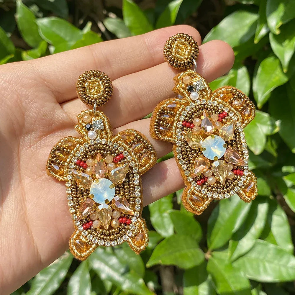 Handmade Beaded Drop Earrings