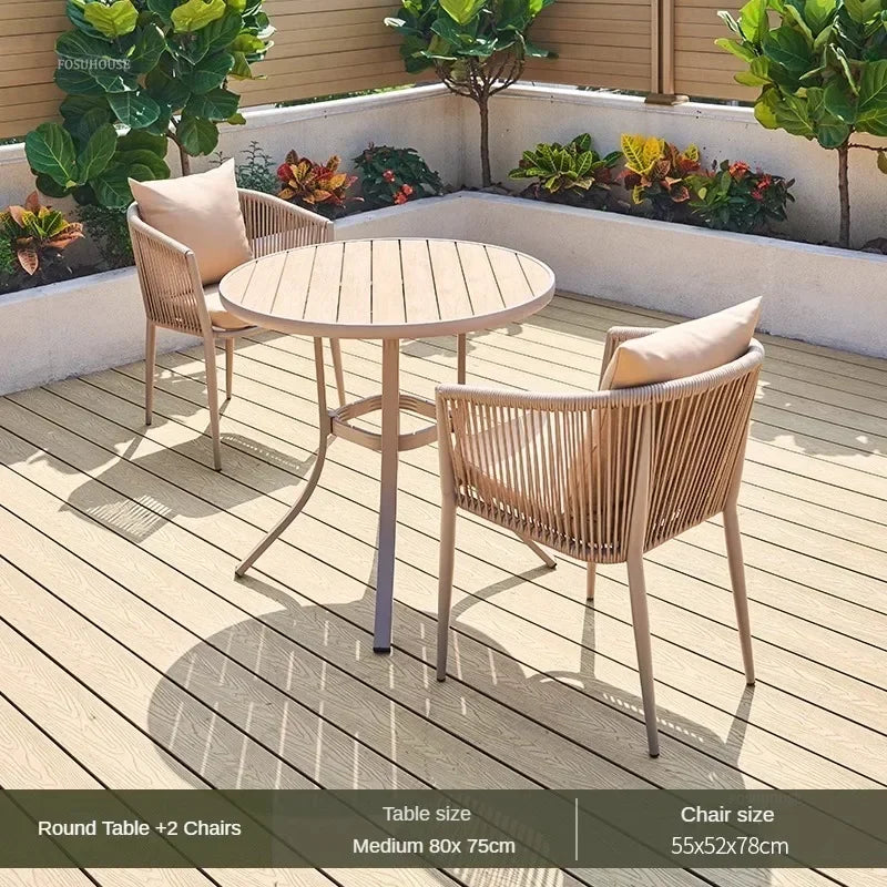 Nordic Garden Furniture Sets Hotel Patio Furniture Outdoor Set Creative Designer Waterproof Sun Protection Outdoor Chairs Tables