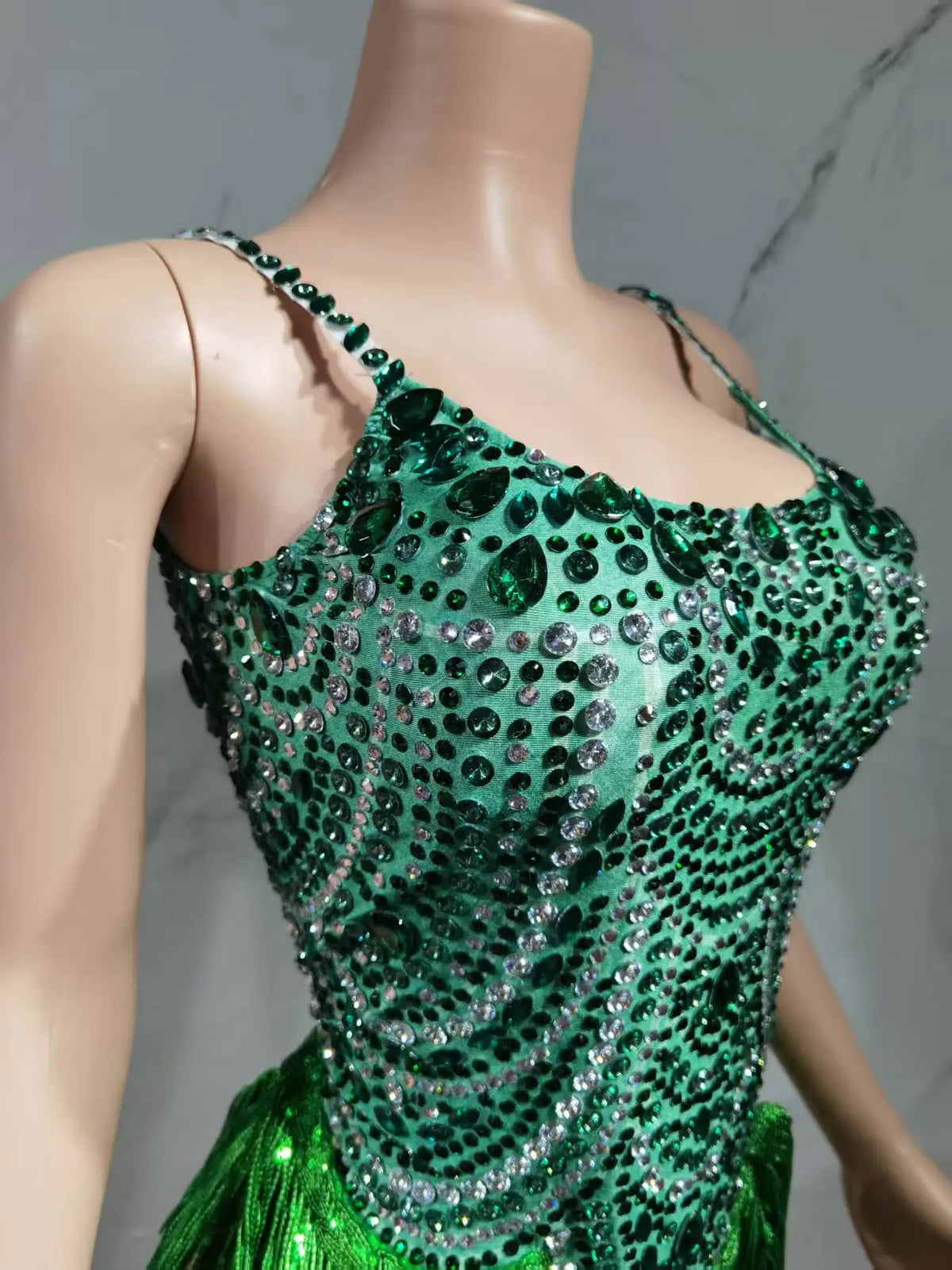 The Stardust Festival Fringe Bodysuit – Luxury Rhinestone Tassel Showgirl Costume