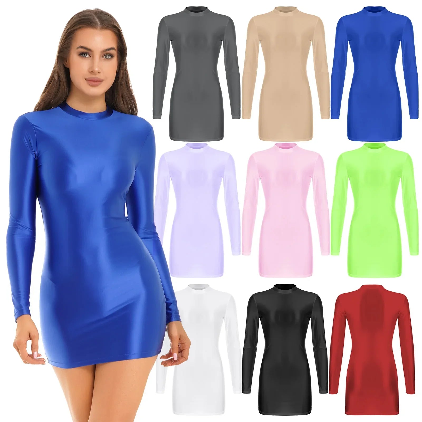 LUX Shiny Stretch Bodycon Dress Luxlife Brands