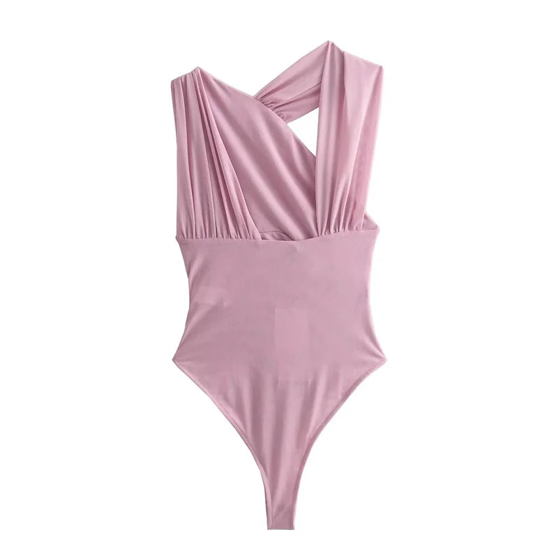 MUJER 2025 Woman Body Leopard Print Mesh Sleeveless Bodysuit Women Summer Tulle Off Shoulder Tight Bodysuit Lingerie Sexy Body