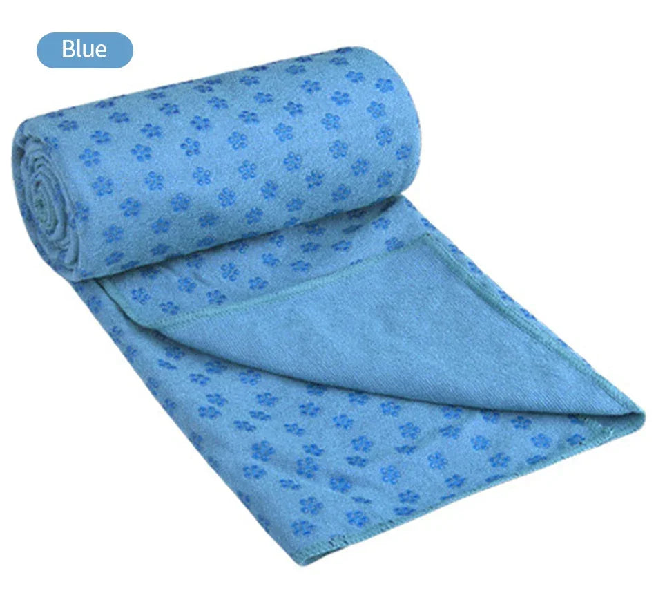 Yoga Mat Cover Towel Non-Slip Sweat Absorbent Solid Foldable Portable Pilates Exercise Sports Travel Fitness Blanket 183CM*63CM