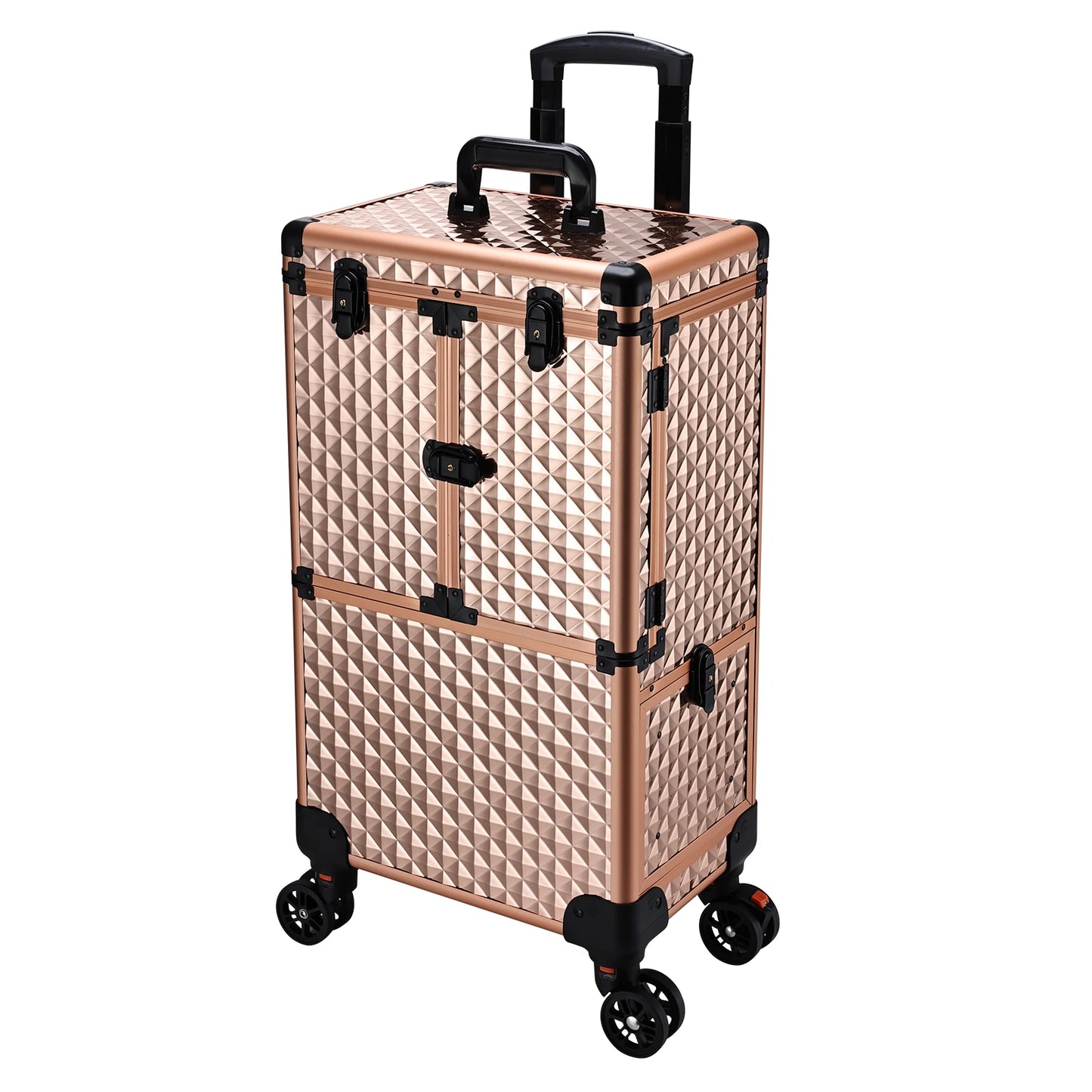 Professional Extendable Tray Makeup Case On Wheels
