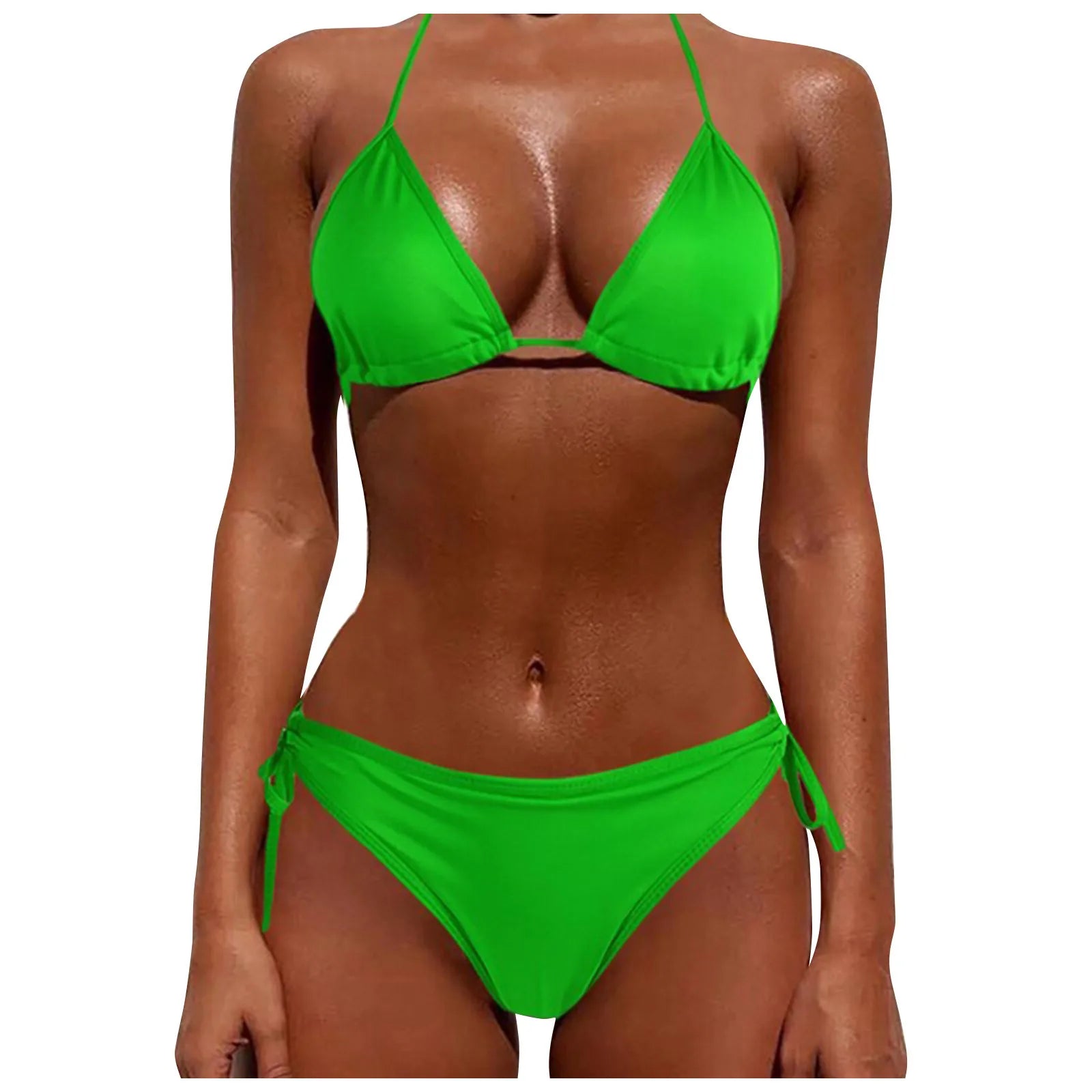Summer Lightweight Spicy Girl Bikini Swimsuit Women'S Sexy Fashion Swimsuit Solid Color High Waist Gold Lock Bikini Swimsuit Luxlife Brands