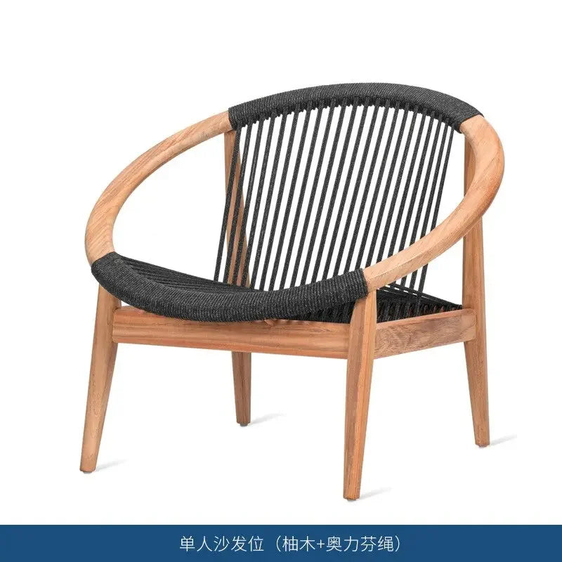 Garden 3 Piece Woven Rope Patio Furniture Set with Cushions, All Weather Patio Conversation Bistro Set Outdoor Table and Chairs