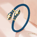 Double Snake Head Cuff Bangles Braided Leather Luxlife Brands