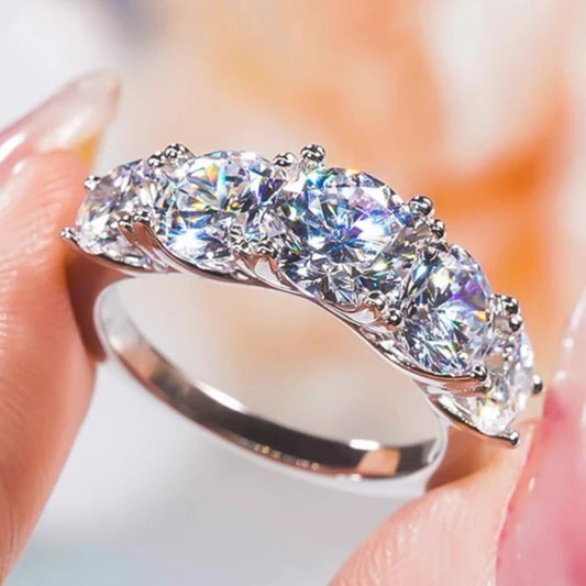 LUX Platinum 5 Carat VVS1 D Color Moissanite Wedding Ring LUXLIFE BRANDS