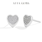 ATTAGEMS Full Moissanite Heart Earrings For Women Girls DVVS1 100% 925 Sterling Silver Sparkling Engagement Jewelry High Quality Luxlife Brands