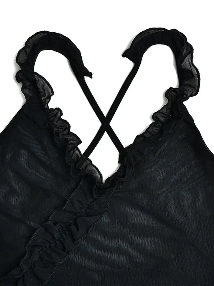 Dazzling Ruffle Evening Dress LUXLIFE BRANDS