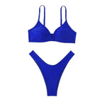 Hot Sale Of The Season New Pure Color Sexy Quick Dry Tight Bikini Swimwear for Holiday Hot Girl Cross-Border Bikini Set Women's Luxlife Brands