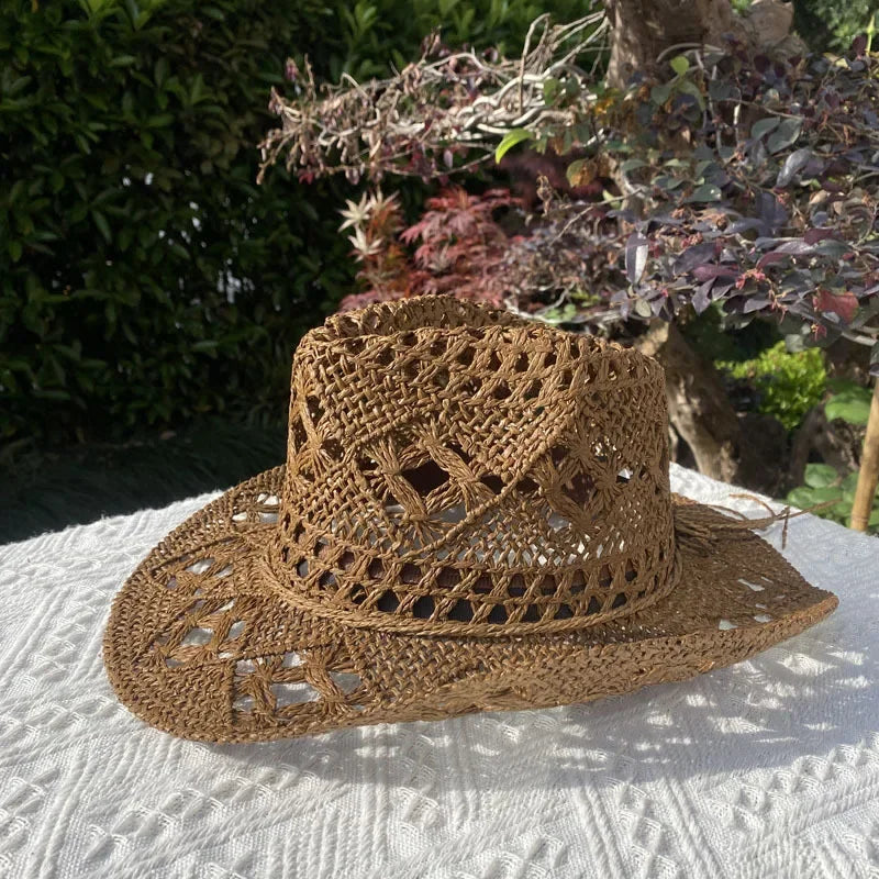 Handmade Vintage Curled Wide Brim Sun Hat