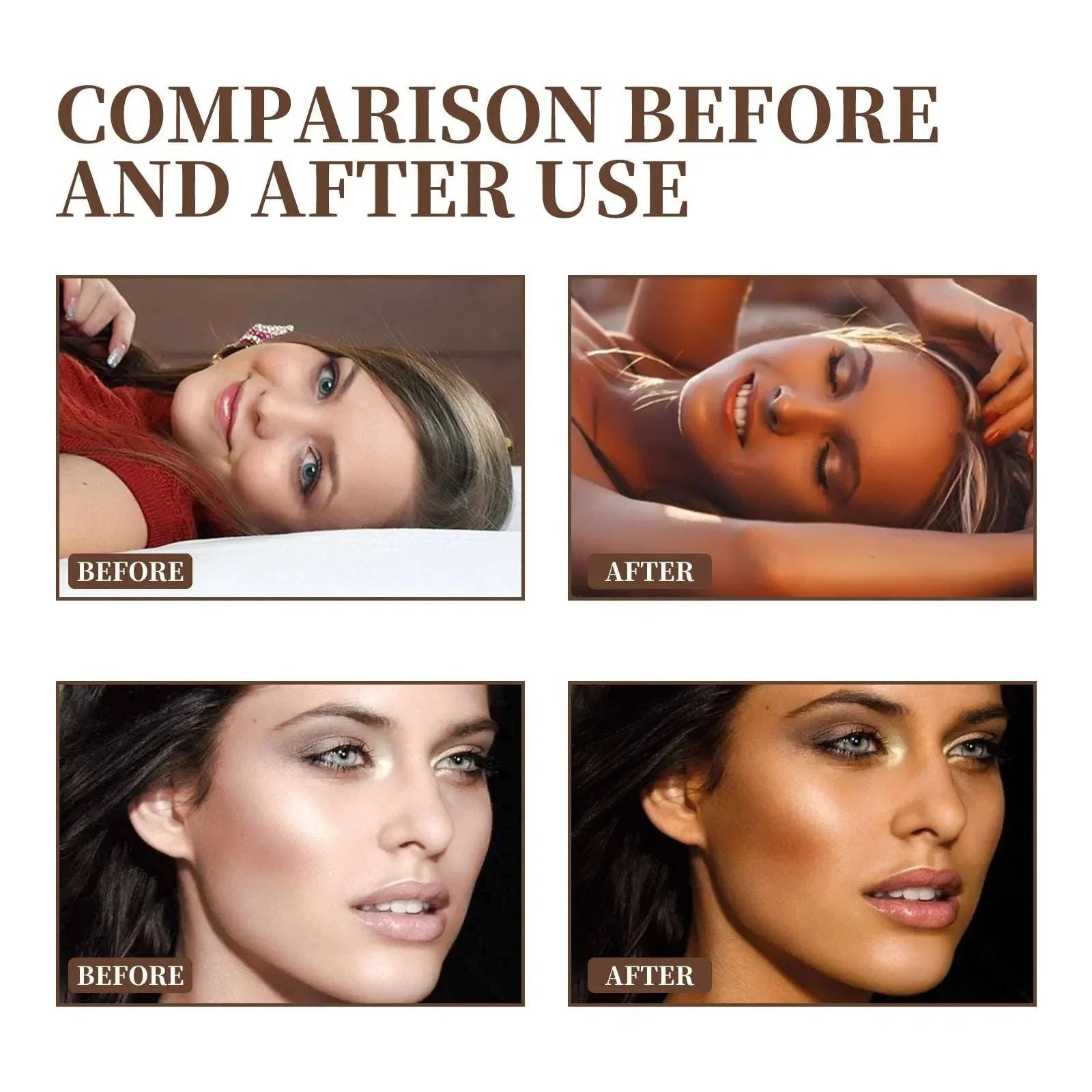 Fake Tan Serum Sunless Tanning Booster Prevent Sunburn Dark Brown Body Bronzer Long Lasting Outdoor Sunbath Self Tanning Drops