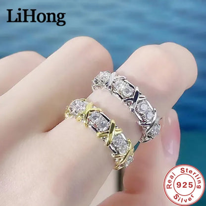 LUX 925 Sterling Silver Aaa Zircon Crystal Ring