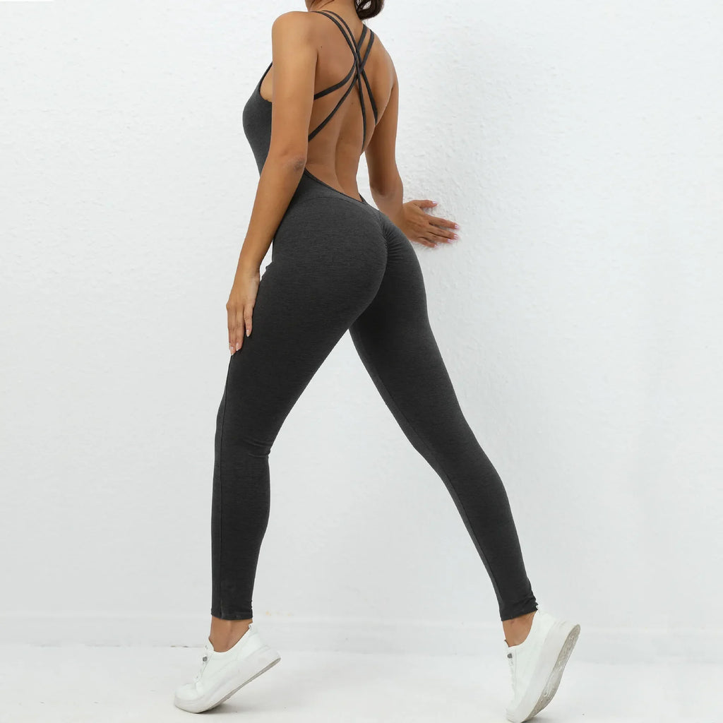 Trendy Yoga Jumpsuit Nylon/Spandex LUXLIFE BRANDS
