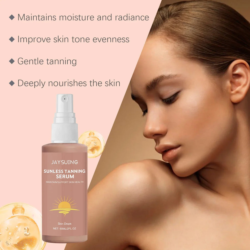 Herbal Self Tanning Essence Spray Sunless Tanning Enhance Skin Melanin Liquid Bronzer Natural Tanner For Body Face Nourishing