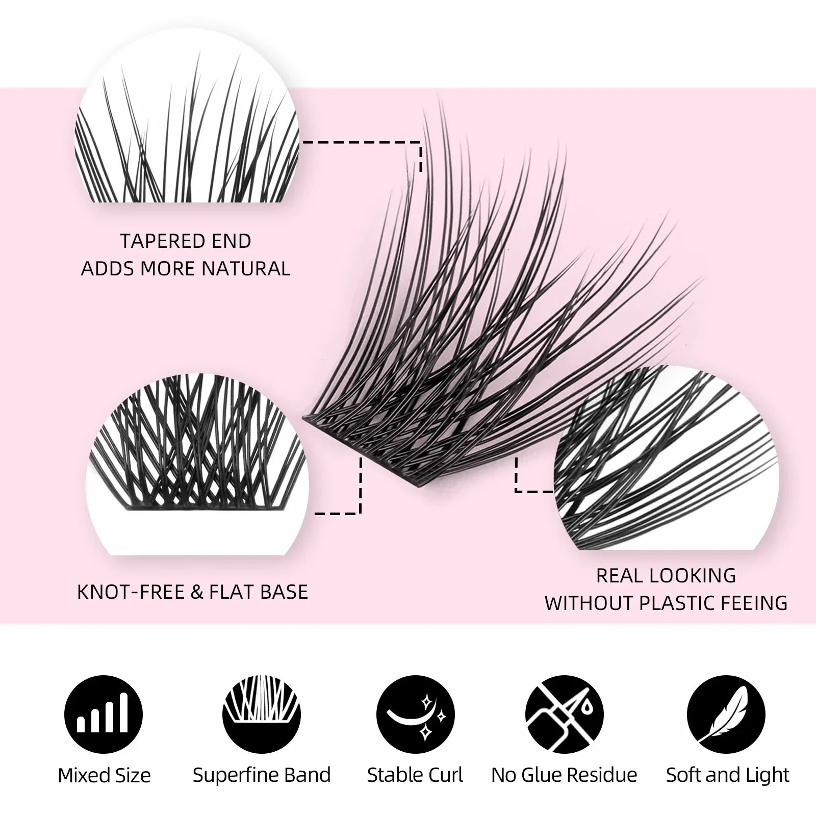 DIY 144 Cluster Lashes YUANZHIJIE free ship Segmented Beam Natural C/D Curl Individual Mink Eyelashes Makeup Supplies at home LUXLIFE BRANDS