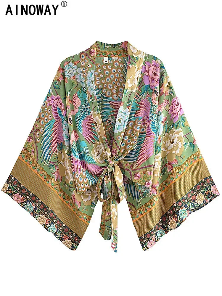 Tropical Vintage Boho Kimono