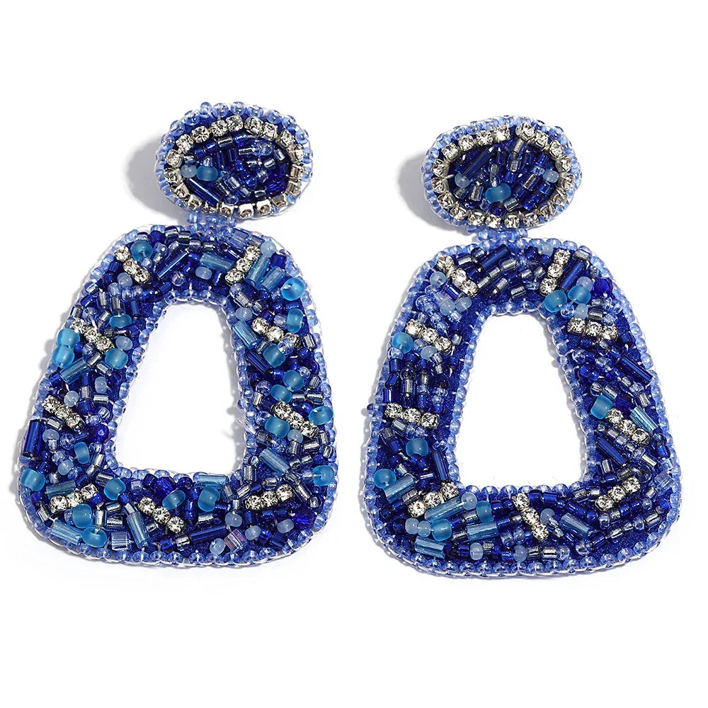 Handmade Beaded Drop Earrings