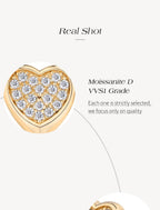 ATTAGEMS Full Moissanite Heart Earrings For Women Girls DVVS1 100% 925 Sterling Silver Sparkling Engagement Jewelry High Quality Luxlife Brands