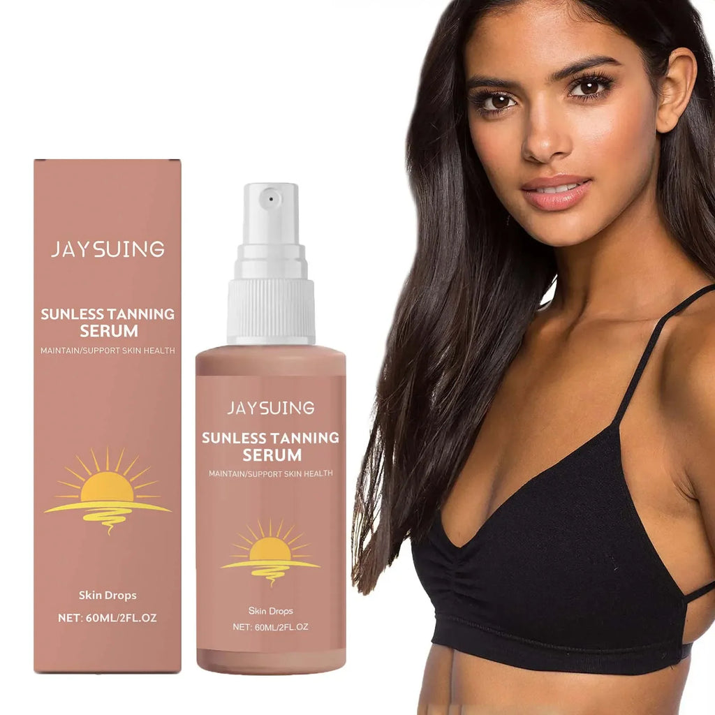 Herbal Self Tanning Essence Spray Sunless Tanning Enhance Skin Melanin Liquid Bronzer Natural Tanner For Body Face Nourishing