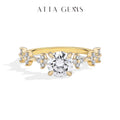 ATTAGEMS New Moissanite Ring for Women Four claws s925 Silver Rings Yellow Gold Plated Classic Anniversary Jewelry Free Shipping Luxlife Brands