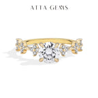ATTAGEMS New Moissanite Ring for Women Four claws s925 Silver Rings Yellow Gold Plated Classic Anniversary Jewelry Free Shipping Luxlife Brands