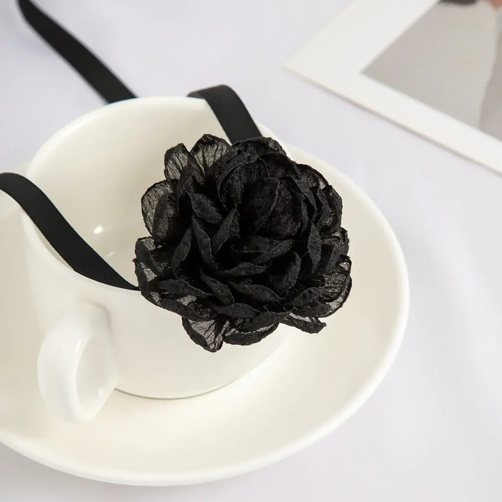 Long Rope with Big Flower Choker Necklace for Women Elegant Lace-up Rope Chain Necklace on Neck 2023 Fashion Jewelry Accessories