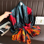 180*90cm Luxury Brand Spring Summer Autumn Women Clothing New Fashion Color matching printed silk scarf lady popular turba Luxlife Brands