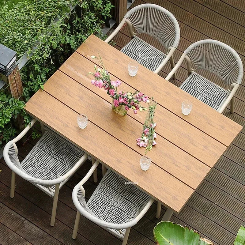 Nordic Garden Furniture Sets Hotel Patio Furniture Outdoor Set Creative Designer Waterproof Sun Protection Outdoor Chairs Tables