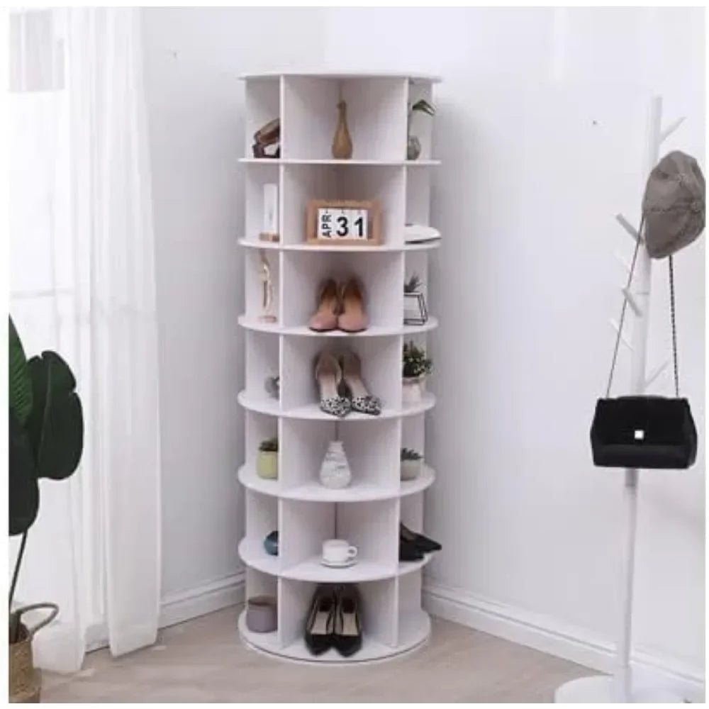 Rotating Shoe Rack 360° Original 7-tier Hold Over 35 Pairs of Shoes Home Furniture Cabinets for Living Room Reloving Cabinet LUXLIFE BRANDS