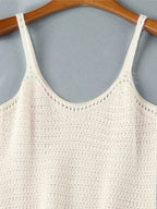 2025 Women Comfy Swimsuit Cover Up Seaside Holiday Club Dresses Sexy Crochet Halter V Neck Chic Ruffle Knit Beach Mini Dress K58 Luxlife Brands