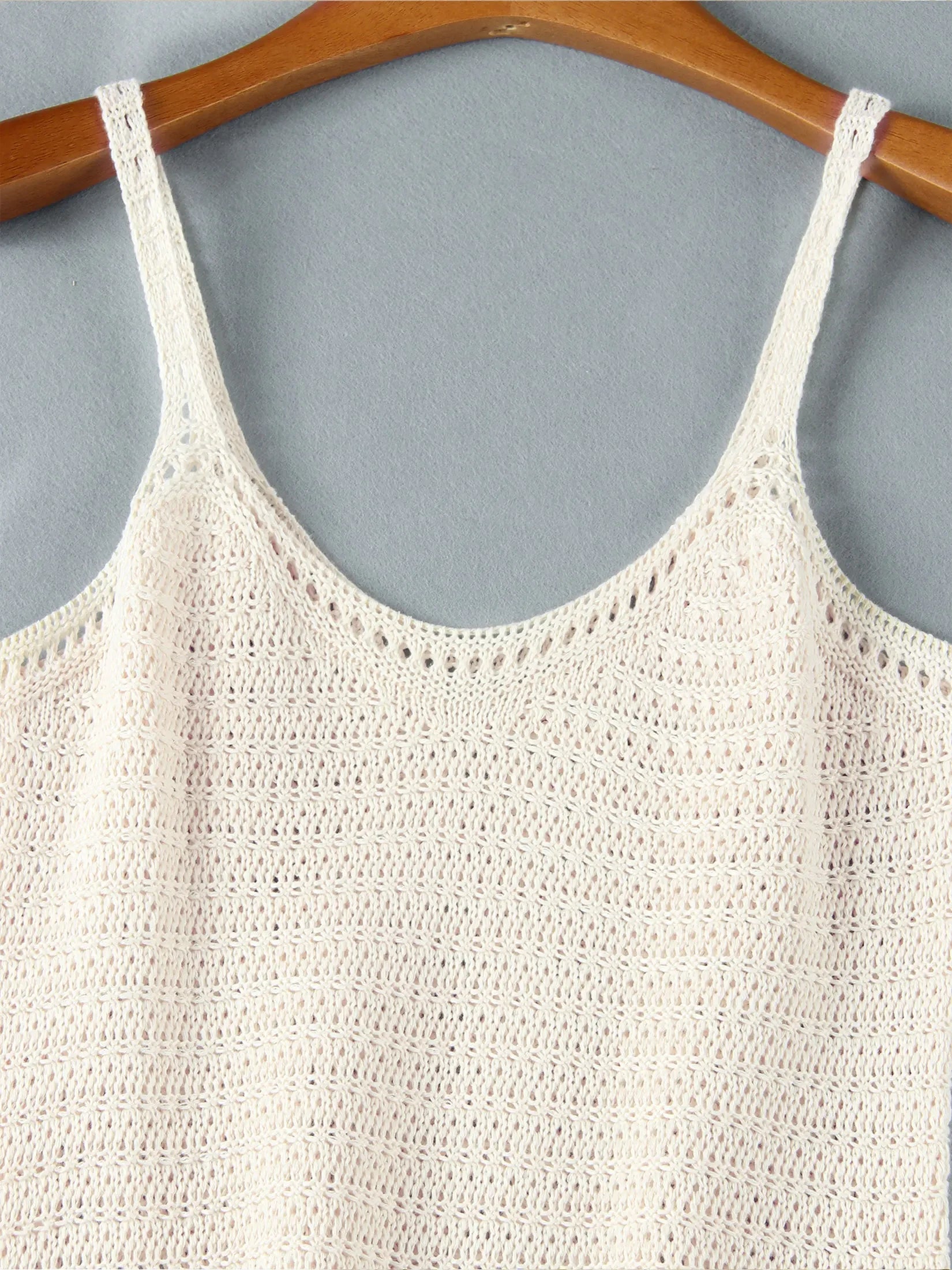 2025 Women Comfy Swimsuit Cover Up Seaside Holiday Club Dresses Sexy Crochet Halter V Neck Chic Ruffle Knit Beach Mini Dress K58 Luxlife Brands