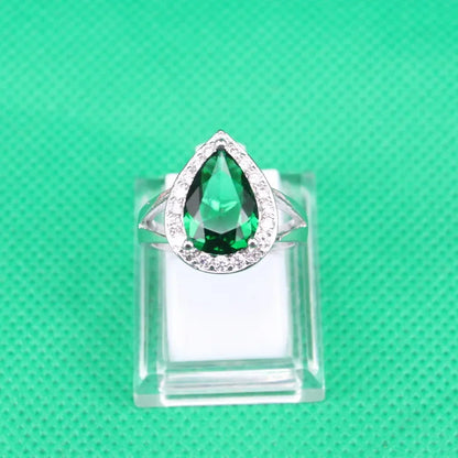Luxury Green Emerald Silver 925 Rings for Women CZ Crystal Finger Ring Engagement Wedding Jewelry Hot Sale Valentine's Day Gift LUXLIFE BRANDS