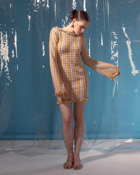 Sexy Backless Flare Sleeve Lace Knit Cut Out Party Beach Maxi Dress 2025 Summer Women Vacation Beachwear Swimsuit Cover Up A2815 Luxlife Brands