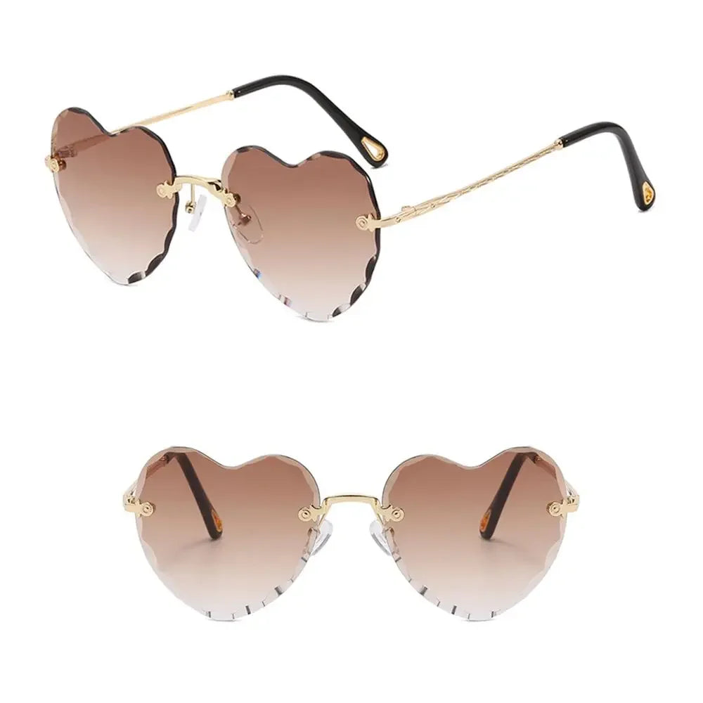 Heart-Shaped Rimless Sunglasses UV400 Luxlife Brands