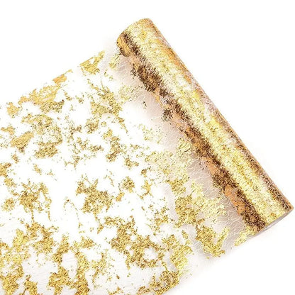 Sparkle Metallic Gold Thin Table Runner