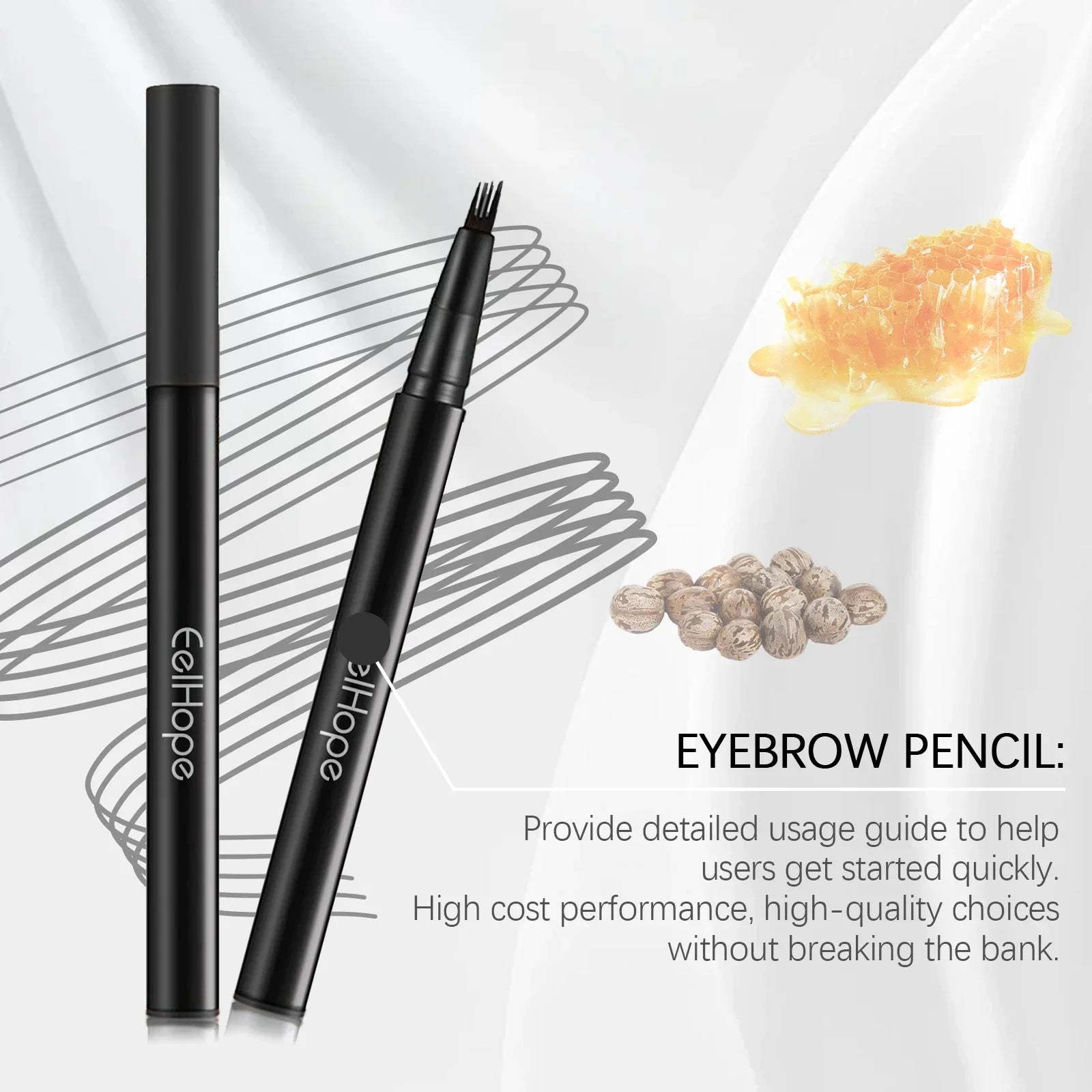 2color Four Claw Eyebrow Pencil Embellishing Eyebrow Shape Delicate Easy To Use Non-smudging Natural Shaping Eyebrow Pencil
